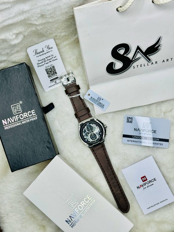 NAVIFORCE Pure Leather Luxury Chronograph Watch - Image 2