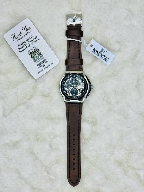 NAVIFORCE Pure Leather Luxury Chronograph Watch - Image 3
