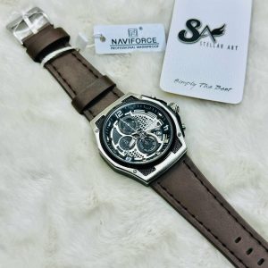 NAVIFORCE Pure Leather Luxury Chronograph Watch
